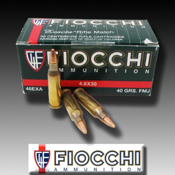 Fiocchi 46EXA: 4.6X30 H&K 40g FMJ, 50/Box